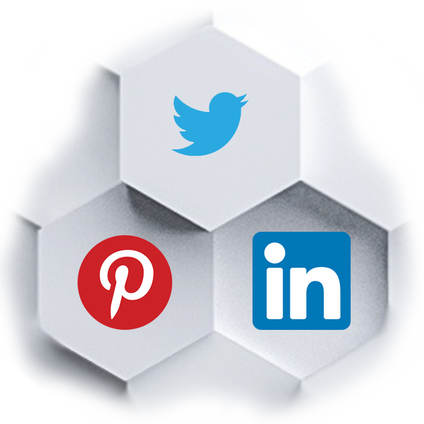 Shareable Videos - Twitter, Pinterest and LinkedIn Logos Polygons